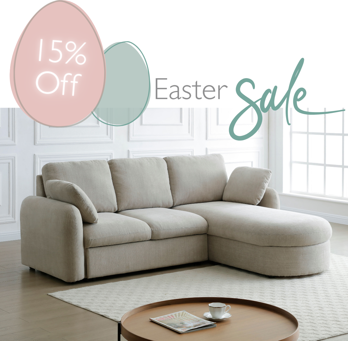 15% off a Large Selection of Sofabeds in Our Easter Sale!